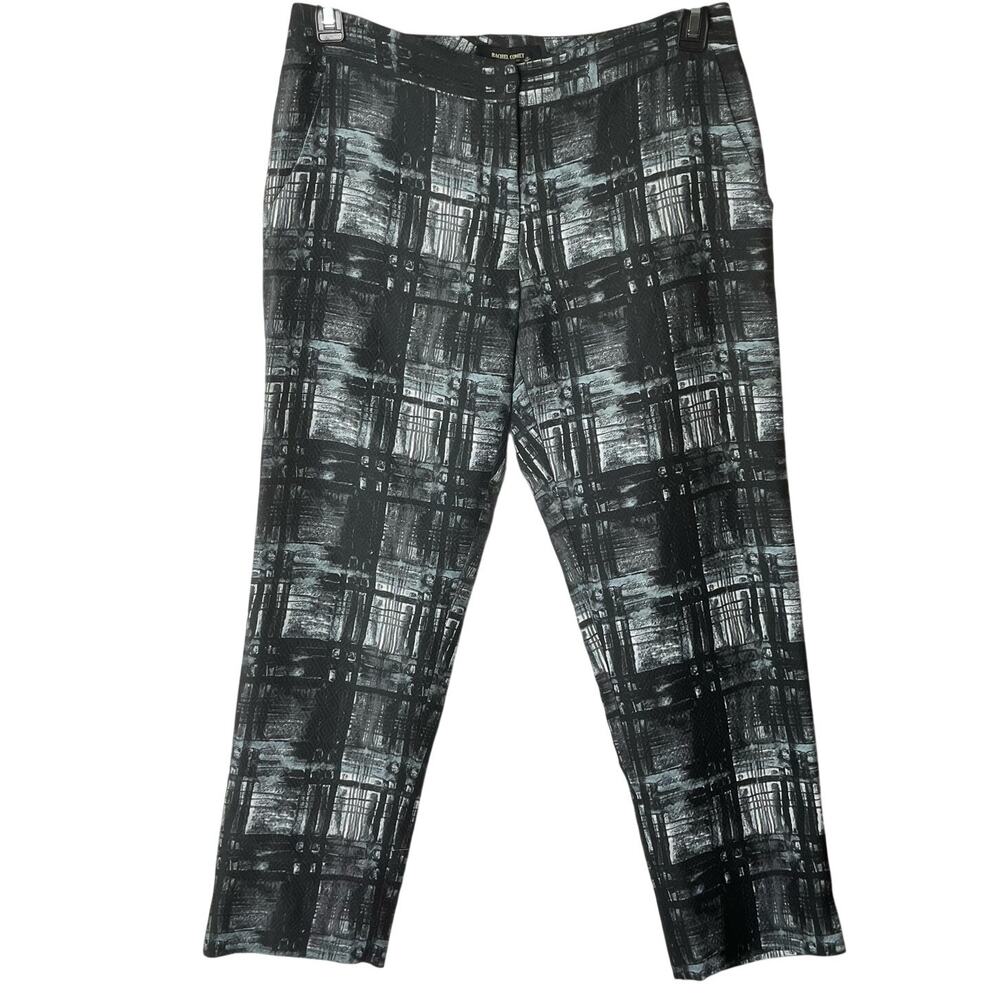 Rachel Comey Black and White Print Straight Leg Pants Size 8 Woven Abstract